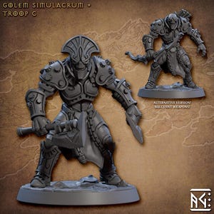 6x Warforged Minis Pack DnD Miniatures compatible with 28mm 32mm fantasy minis | 30020_25