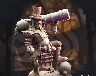 Goblin Inventor Steampunk DnD Miniatures compatible with 28mm 32mm fantasy minis | 50505