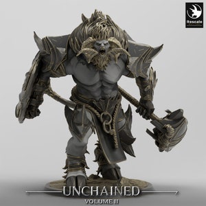 Minotaur Barbarzyńca C Premium dnd Miniatura Mini | 28 mm 32 mm do 100 mm | Żywica Drukowana w 3D | 44474_C