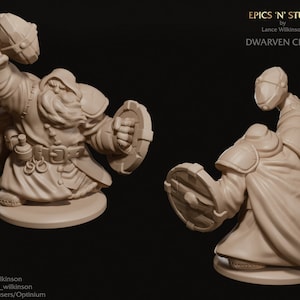 Dwarf Cleric Warrior | Premium 3D Printed Fantasy Tabletop Miniatures 28mm 32mm up to 100mm |    dnd  20124