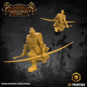 レンジャーアーチャー * v1 | プレミアム3Dプリント卓上ミニチュア 28 mm 32 mm ～ 100 mm | dnd 20688