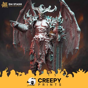 Demon Prince Lord Archdevil DnD miniatures compatible with 28mm 32mm fantasy minis 50120 DM1023