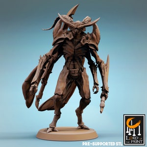 Demon Infernum Soldier Thrikeen Premium dnd Miniature Mini Figure Figurine | 28mm 32mm 100mm | Resin 3D Printed | 44384_A