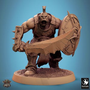 Orc Barbarian Infantry Marauder v15 Premium dnd Miniature Mini | Resin 3D Printed | 28mm 32mm up to 100mm | 46297