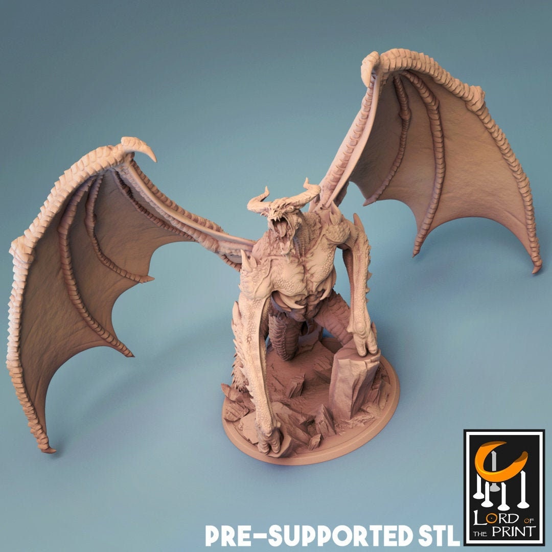 Bat Dragon Balrog Demon Dnd Miniatures Compatible With 28mm 32mm ...