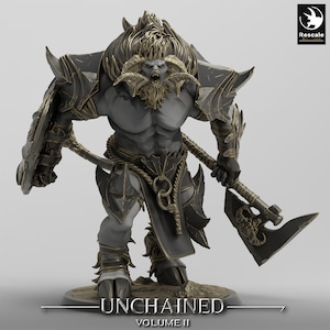 Minotaur Barbarian B Premium dnd Miniature Mini | 28mm 32mm up to 100mm | Resin 3D Printed | 44474_B