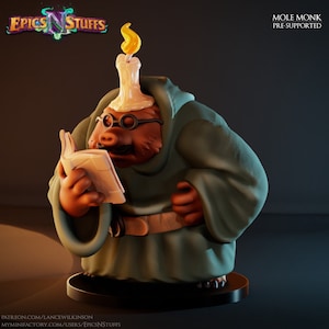 Mole Monk Barbarian Premium dnd Miniature Mini | Resin 3D Printed | 28mm 32mm up to 100mm | 45098