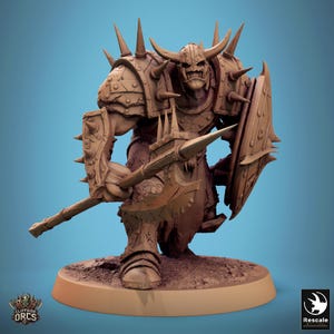 Orc Barbarian Infantry Marauder v14 Premium dnd Miniature Mini | Resin 3D Printed | 28mm 32mm up to 100mm | 46296