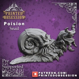 Snail Monster | Premium 3D Printed Fantasy Tabletop Miniatures 28mm 32mm up to 100mm |  dnd  21490