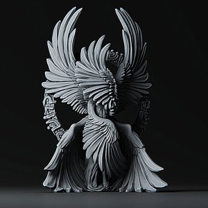 Seraphim Angel Archangel Celestial | Premium 3D Printed Fantasy Tabletop Miniature 28mm up to 100mm |  dnd  20431