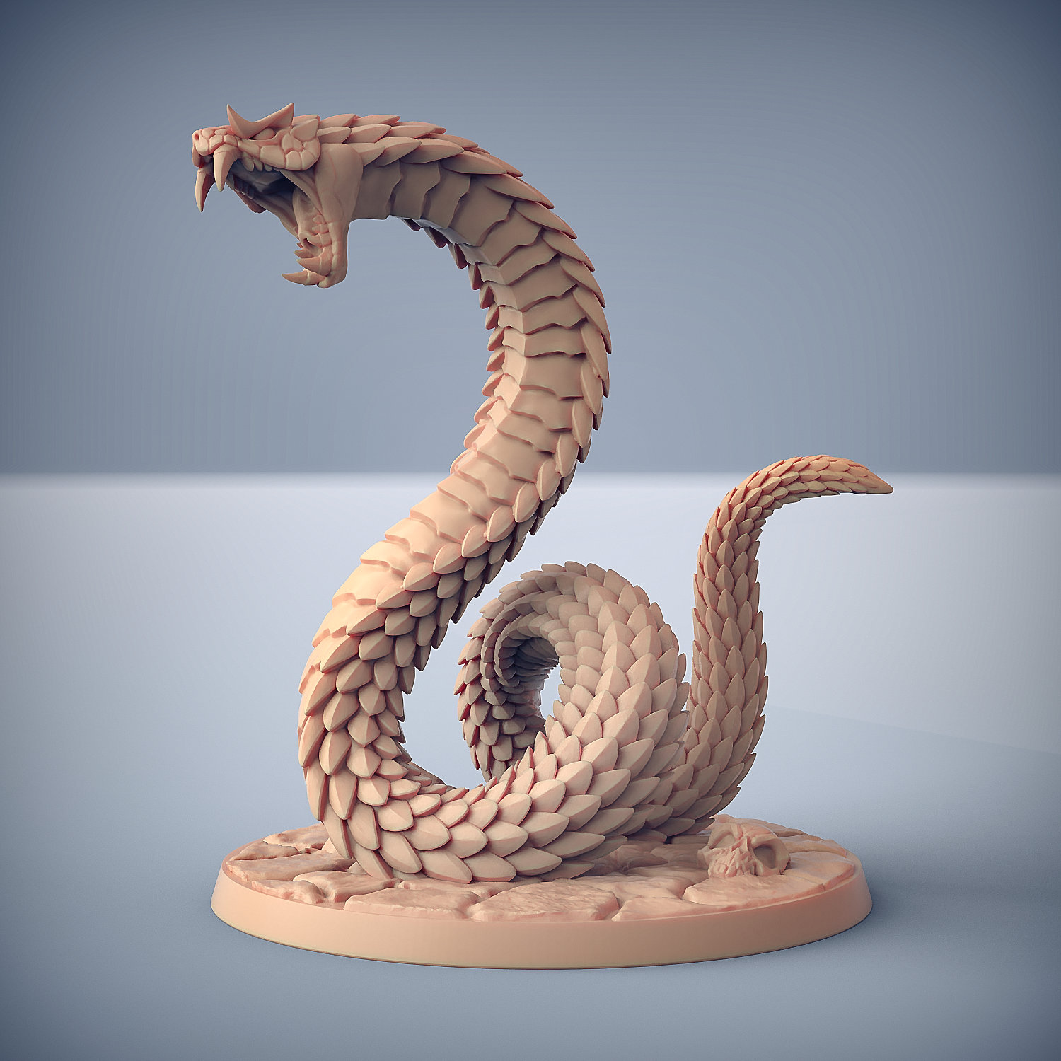 Giant Snake Serpent | Premium 3D Printed Tabletop Miniatures 28mm to 100mm  | dnd 20835