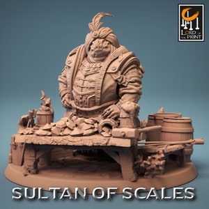 Venditore di pietre preziose Dragonborn C Premium dnd Miniature Mini / 28 mm 32 mm a 100 mm / Resina stampata in 3D / 43788