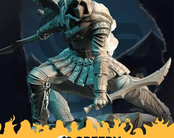 Human Rogue Assassin DnD miniatures compatible with 28mm 32mm tabletop fantasy minis 50191 DM0423
