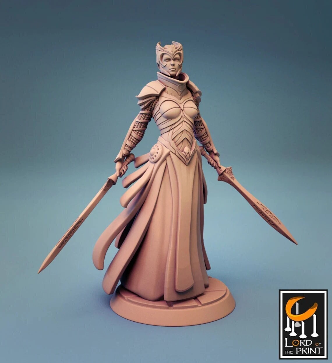 Female Knight Cleric Paladin Premium dnd Miniature Mini Figure Figurine | 28mm 32mm to 100mm | Resin 3D Printed | 30604