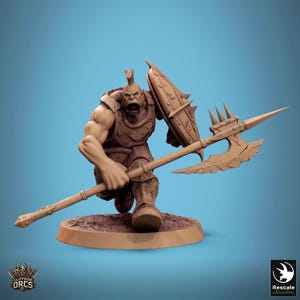 Orc Barbarian Infantry Marauder v13 Premium dnd Miniature Mini | Resin 3D Printed | 28mm 32mm up to 100mm | 46295