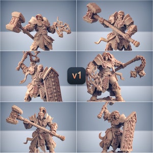 6x Cleric Paladin Knight Pack A Premium dnd Mini Miniature | 28mm to 100mm | Resin 3D Printed | 30383_88