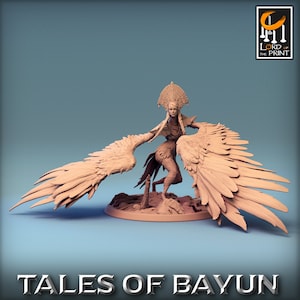 Female Harpy v3 Premium dnd Miniature Mini Fighter Warrior | Resin 3D Printed | 28mm 32mm 100mm | 44213