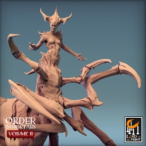 Vampire Queen Spider Form dnd Miniature Mini | Sexy Female Pin Up Demon Princess Warrior Fighter | Resin 3D Printed | 44419