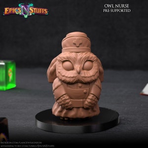 Nurse Owl Owlkin Premium dnd Miniature Mini | Resin 3D Printed | 28mm 32mm up to 100mm | 45201