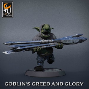 Goblin Warrior v13 Premium dnd Miniature Mini | 28mm 32mm up to 100mm | Resin 3D Printed | 43487