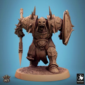 Orc Barbarian Infantry Marauder v1 Premium dnd Miniature Mini | Resin 3D Printed | 28mm 32mm up to 100mm | 46293