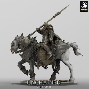 Knight Cleric Paladin Rider Commander v10 Premium dnd Miniature Mini Warrior | Resin 3D Printed | 28mm 32mm 100mm | 44472