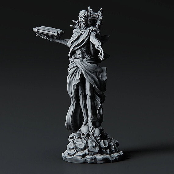 Lich Necromancer Undead DnD miniatures compatible with 28mm 32mm tabletop fantasy minis | 60012