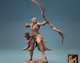 Elf Archer Ranger v2 DnD Miniatures compatible with 28mm 32mm fantasy minis | 44298