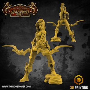 女性アーチャーレンジャー | プレミアム3Dプリント卓上ミニチュア 28mm～100mm | dnd ダンジョン＆ドラゴンズ 20802
