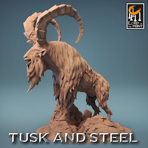 Ram Wild v3 Premium dnd Miniature Mini 28mm 32mm up to 100mm | Cleric Warrior Fighter | Resin 3D Printed | 43841