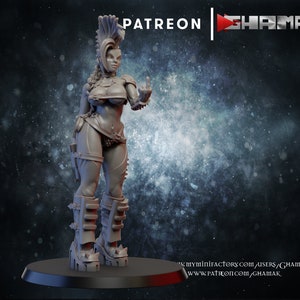 Female Sci-Fi Barbarian Warrior | Premium 3D Printed Miniature 28mm 32mm to 100mm | dnd   20154