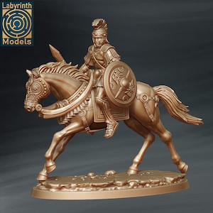 Knight Cleric Paladin Rider Commander v3 Premium dnd Miniature Mini Warrior | Resin 3D Printed | 28mm 32mm 100mm | 47044
