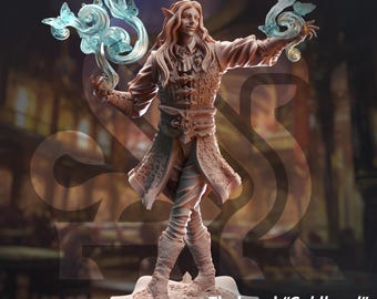 Elfo Mercador Mago Feiticeiro Miniaturas de D&D compatíveis com miniaturas de fantasia de 28 mm e 32 mm | 50482