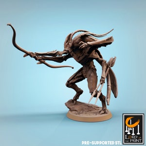 Demon Infernum Soldier Thrikeen Premium dnd Miniature Mini Figure Figurine | 28mm 32mm 100mm | Resin 3D Printed | 44379_A