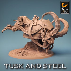 Ram Saddle v7 Premium dnd Miniature Mini 28mm 32mm up to 100mm | Cleric Warrior Fighter | Resin 3D Printed | 43856