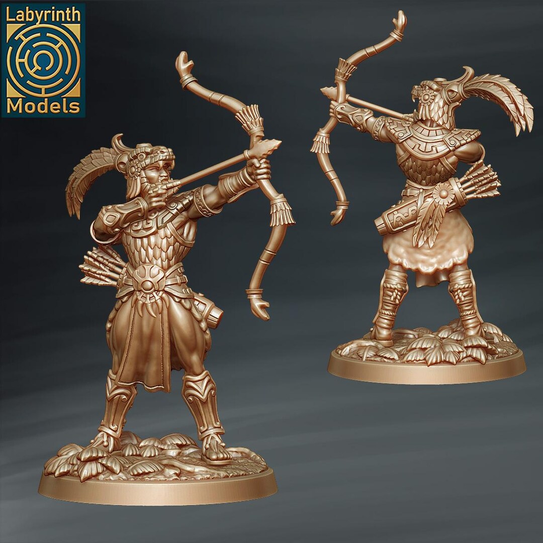 Human Archer Ranger V3 Dnd Miniatures Compatible With 28mm 32mm Fantasy ...