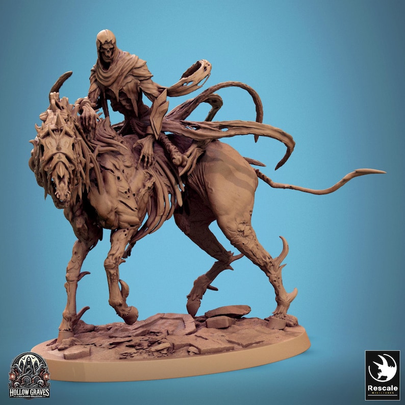 Necromancer on Nightmare Undead Wraith Lich V16 Premium Dnd Miniature