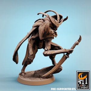 Demon Infernum Soldier Thrikeen Premium dnd Miniature Mini Figure Figurine | 28mm 32mm 100mm | Resin 3D Printed | 44381_A