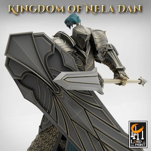 Male Elf Cleric Paladin Knight v4 Premium dnd Miniature Mini Fighter Warrior | Resin 3D Printed | 28mm 32mm 100mm | 43125