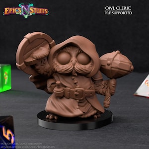 Knight Owl Owlkin Premium dnd Miniature Mini | Resin 3D Printed | 28mm 32mm up to 100mm | 45153