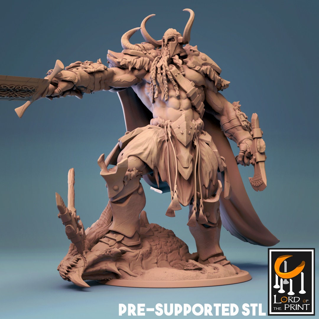 Jotun Viking Barbarian Warrior v3 | Premium 3D Printed Miniature 28mm…