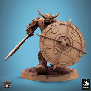 Orc Barbarian Infantry Marauder v16 Premium dnd Miniature Mini | Resin 3D Printed | 28mm 32mm up to 100mm | 46298