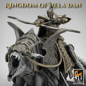 Elf Archer Ranger Rider v2 Elf Paladin Knight Premium dnd Miniature Mini | Resin 3D Printed | 28mm 32mm 100mm | 43158