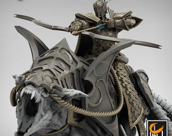 Elf Archer Ranger Rider v2 DnD Miniatures compatible with 28mm 32mm fantasy minis | 43158