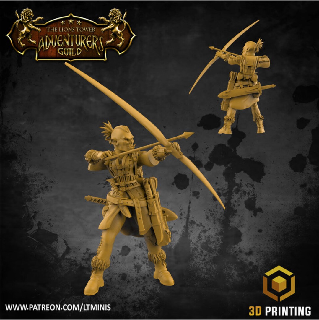Female Ranger * V1 | Premium 3D Printed Tabletop Miniatures 28mm to ...