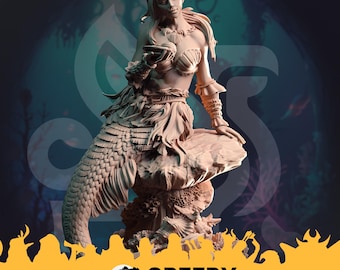 Siren Mermaid DnD Miniaturen kompatibel mit 28 mm 32 mm Tabletop Fantasy Minis 50641 DM0323