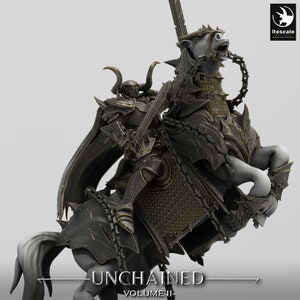 Knight Cleric Paladin Rider Commander v3 Premium dnd Miniature Mini Warrior | Resin 3D Printed | 28mm 32mm 100mm | 44458