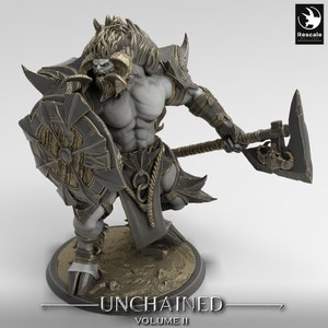 Minotaur Barbarian Guard B Premium dnd Miniature Mini | 28mm 32mm up to 100mm | Resin 3D Printed | 44475_B