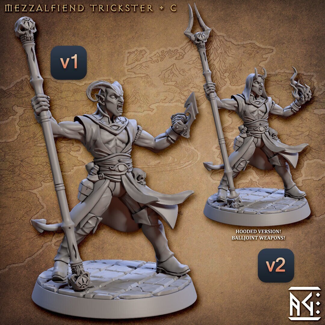 Wizard Devil Mini Tiefling Warlock Premium Dnd Miniature Mini 28mm 32mm | Devil Demon ...