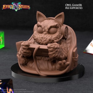Owl Owlkin Gamer Premium dnd Miniature Mini | Resin 3D Printed | 28mm 32mm up to 100mm | 45103